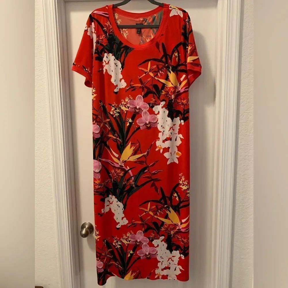 G.I.L.I. Tropical Maxi Dress Size 1XP NWOT